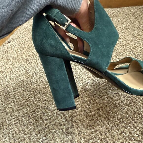 Banana Republic Blyss Green Suede Block Sandals Women’s Size 8.5M - Picture 2 of 15